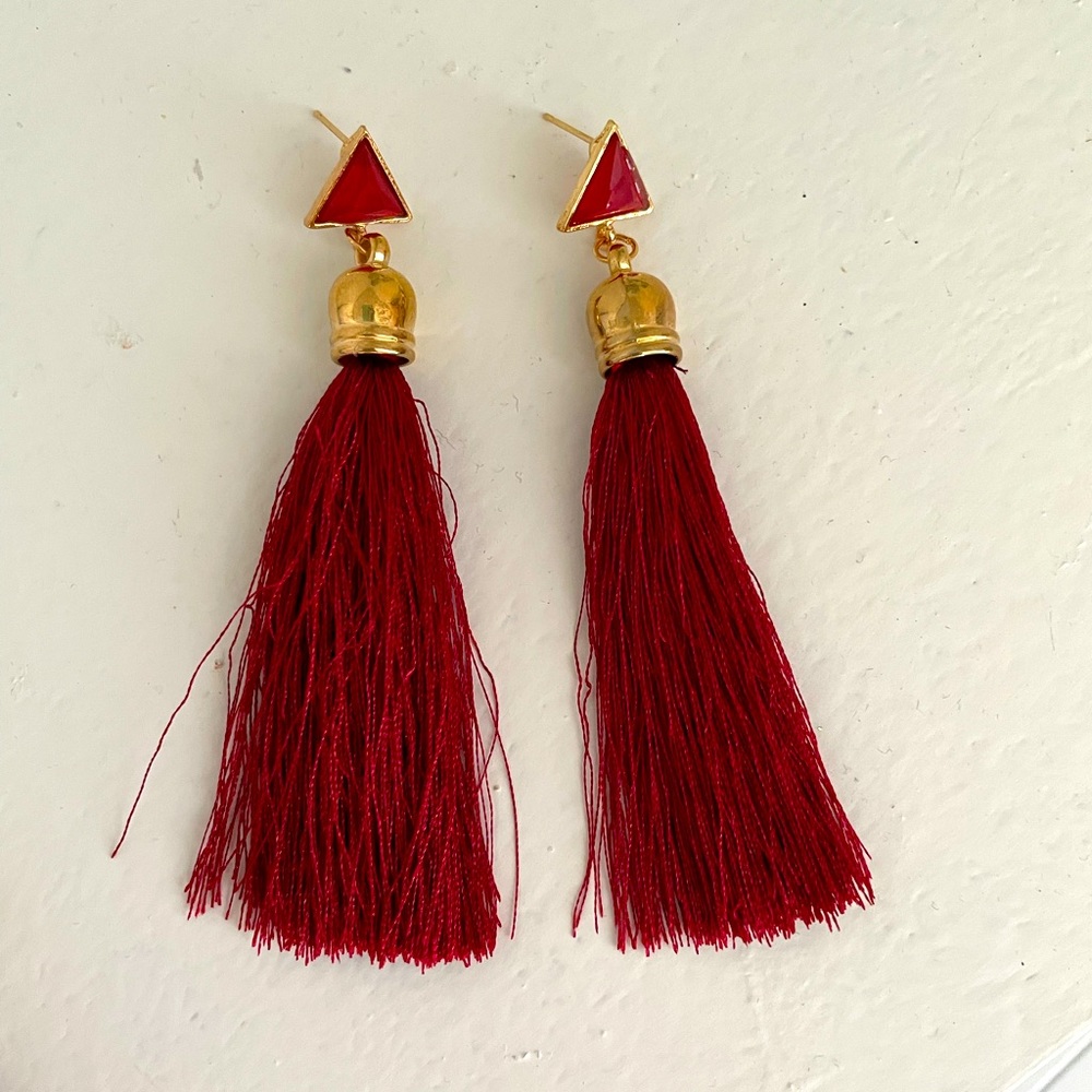Stunning boho red earrings!